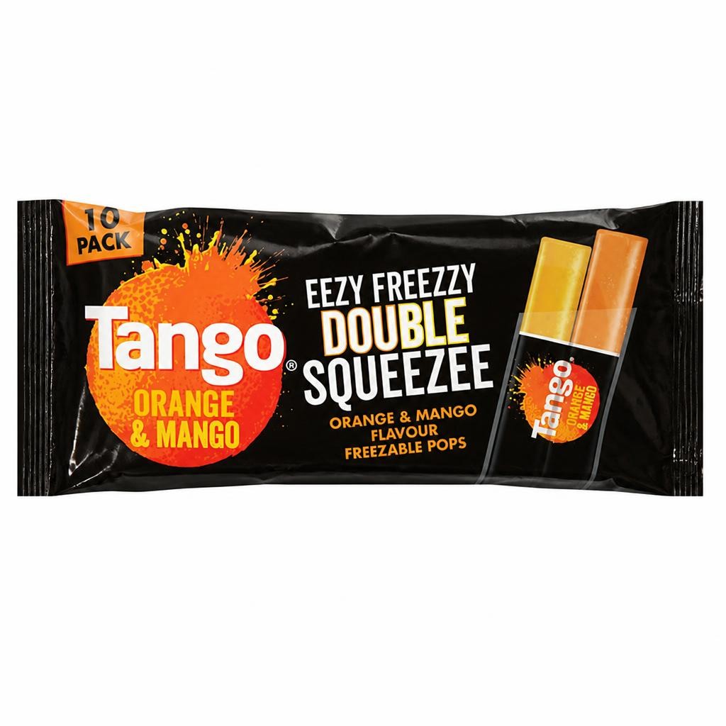 Tango 10 x 50ml Eezy Freezy Double Squeeze Orange + Mango Flavour Twin Freezable Pops