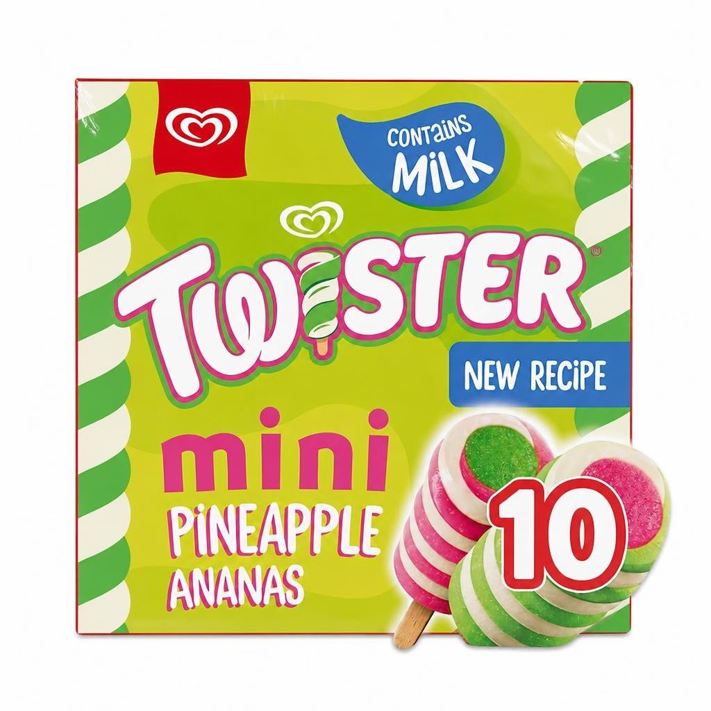 Twister Mini Pineapple Ice Cream Lollies XL Family Pack 10 x 50ml