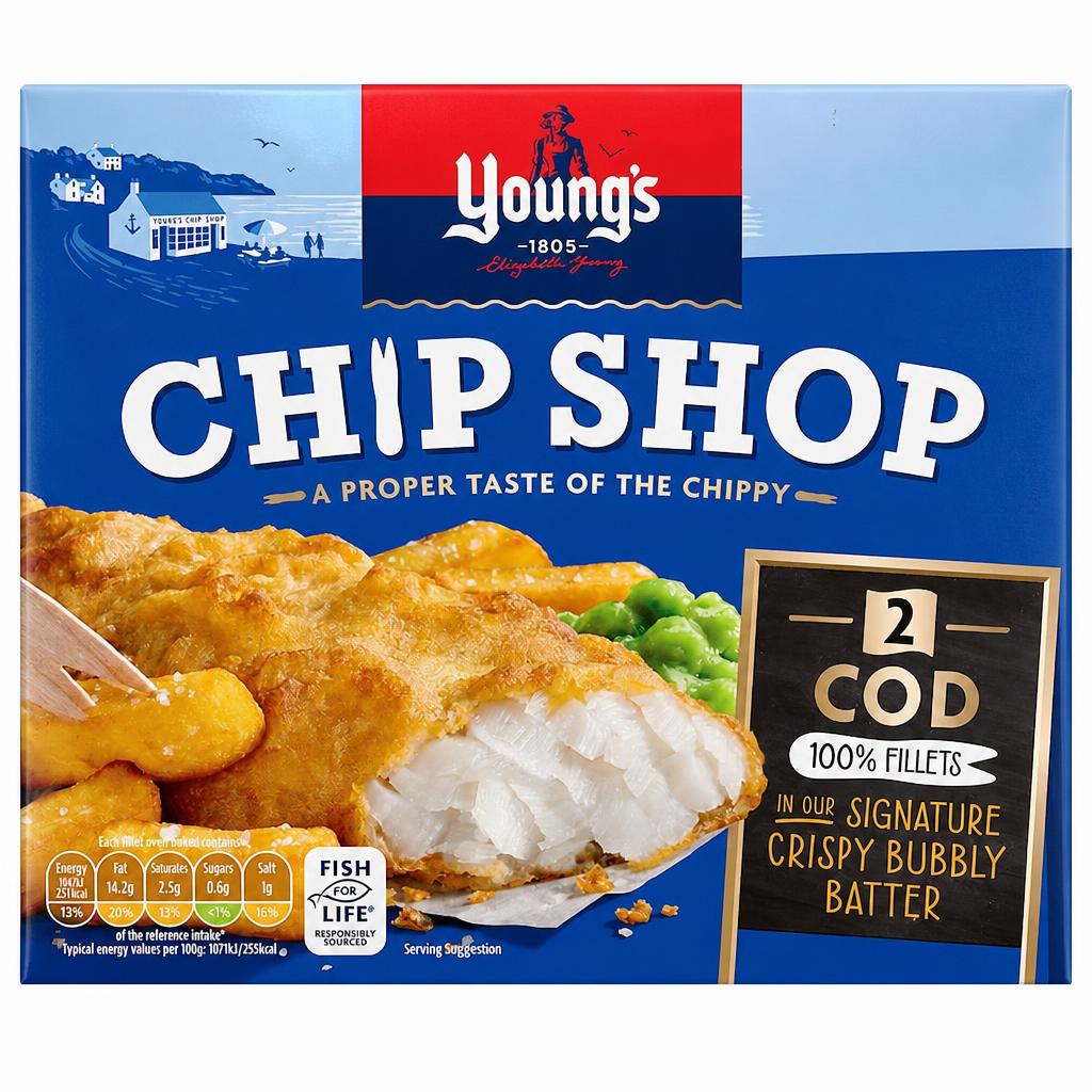 Youngs Chip Shop 2 Cod Fillets 200g