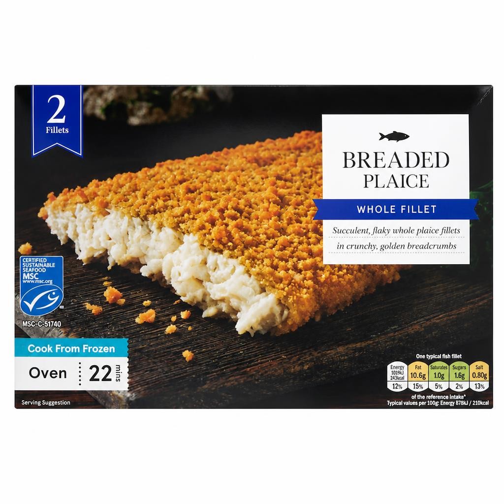 Tesco 2 Breaded Plaice Fillets 250g