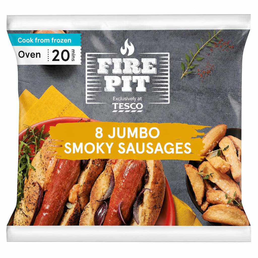 Fire Pit Tesco 8 Jumbo Smoky Paprika Sausages 640g