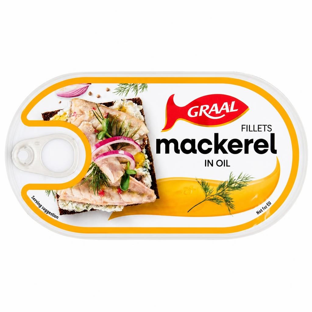 Graal 170g Mackerel Fillets in Oil Caned Fish