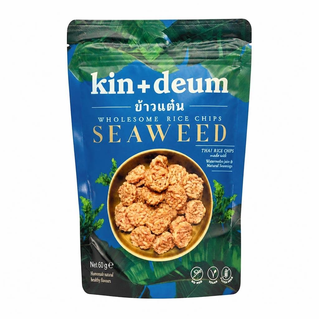 Kin & Deum Seaweed Rice Chips 12 x 60g