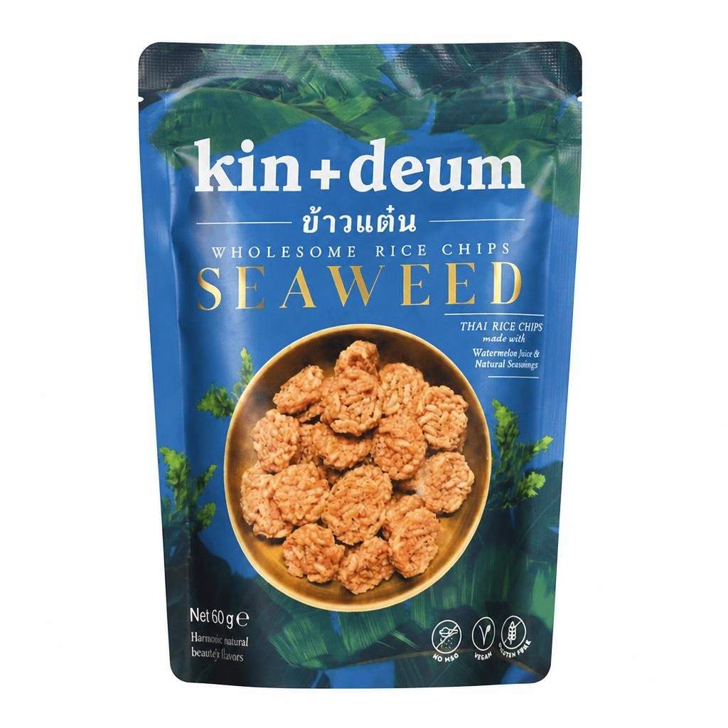 Kin & Deum Seaweed Rice Chips 12 x 60g