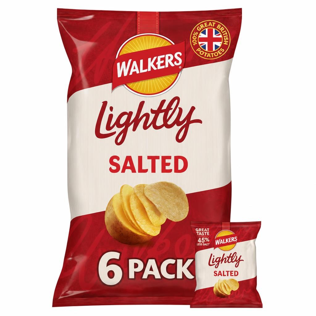 Walkers Lightly Salted 6x25g