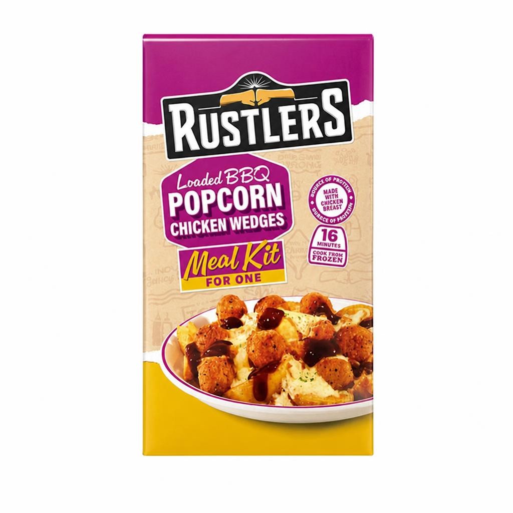 Rustlers 349g Loaded BBQ Popcorn Chicken Wedges
