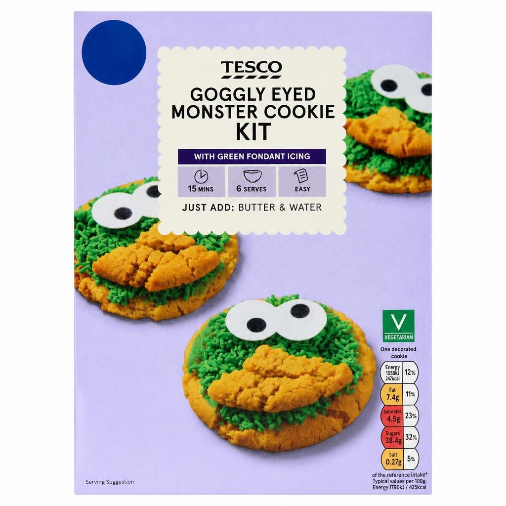 Tesco Goggly Eyed Monster Cookie Kit 300g