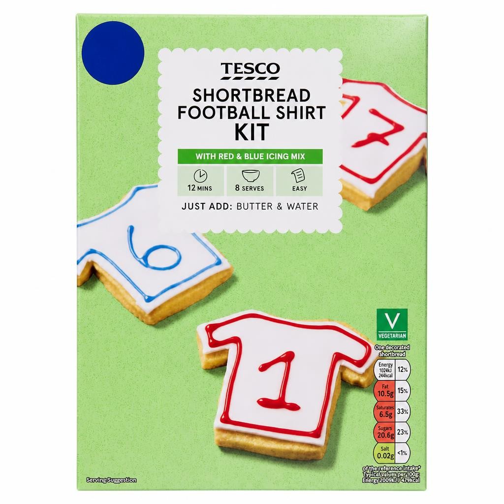Tesco Shortbread Football Shirt Kit 380g