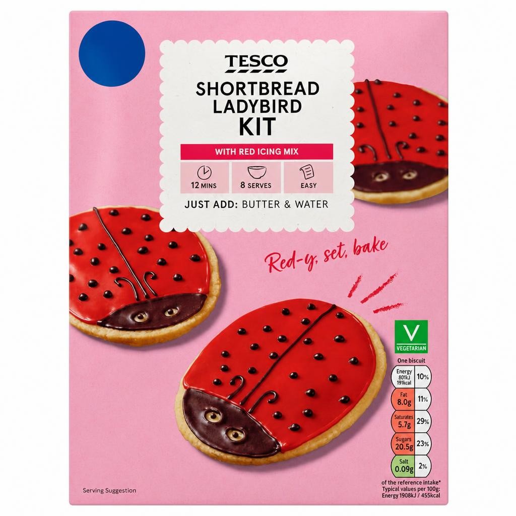 Tesco Ladybird Shortbread Kit 260g
