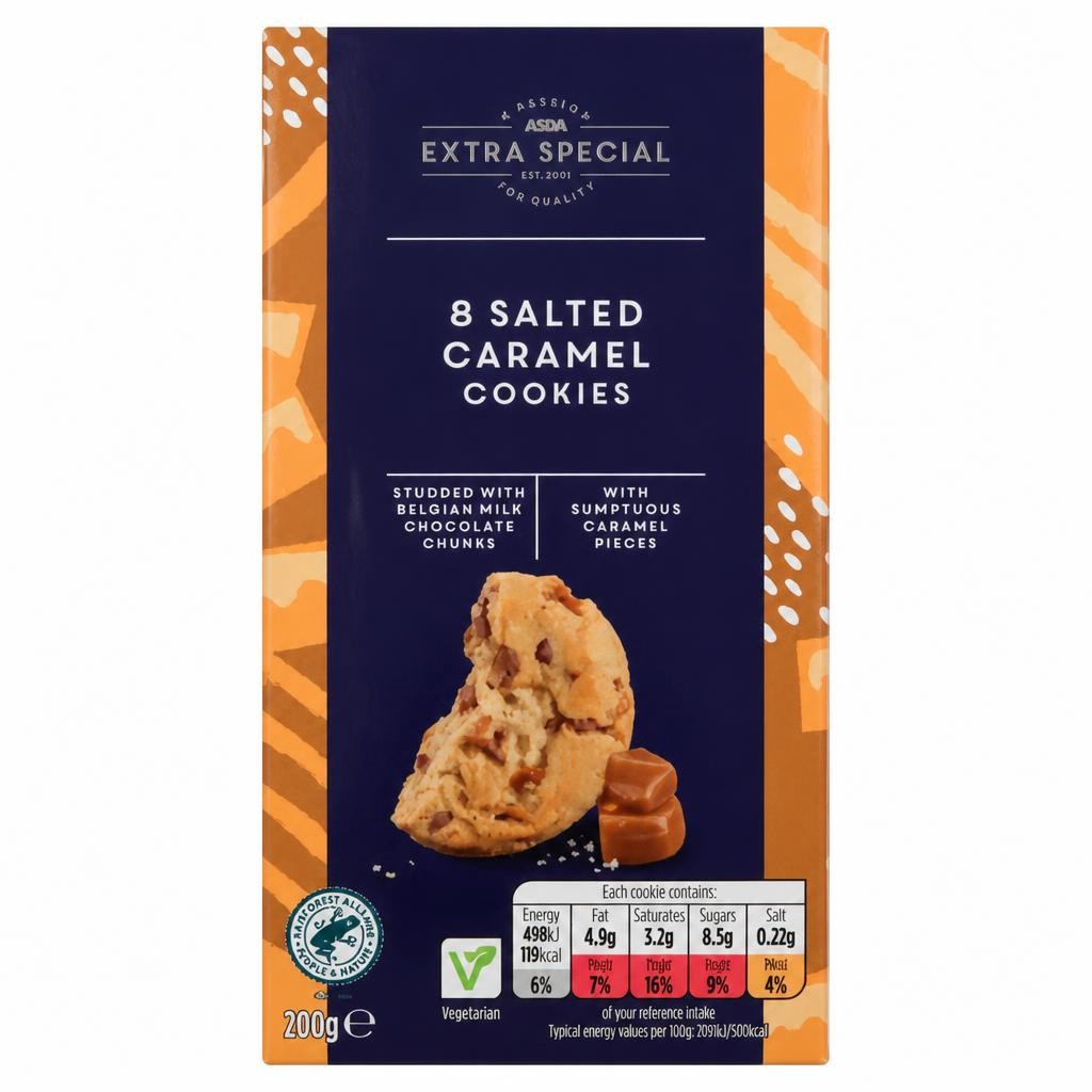 ASDA Extra Special Extra Special 8 Salted Caramel Cookies 200g