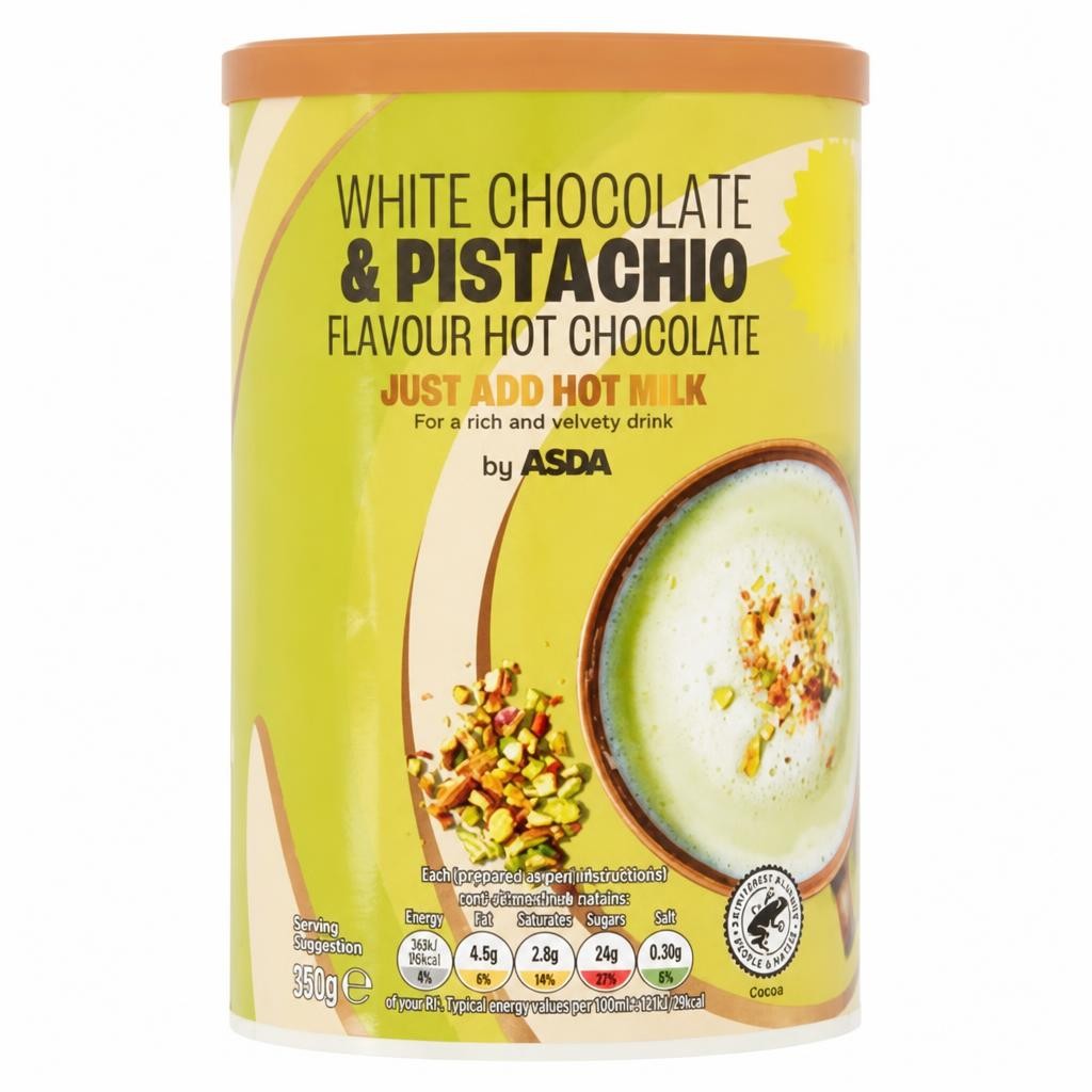 ASDA White Chocolate & Pistachio Flavour Hot Chocolate 350g