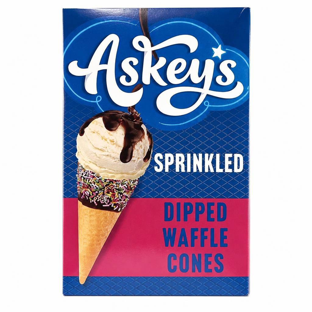 Askeys The Deluxe Waffle 6 Sprinkled Dipped Cones
