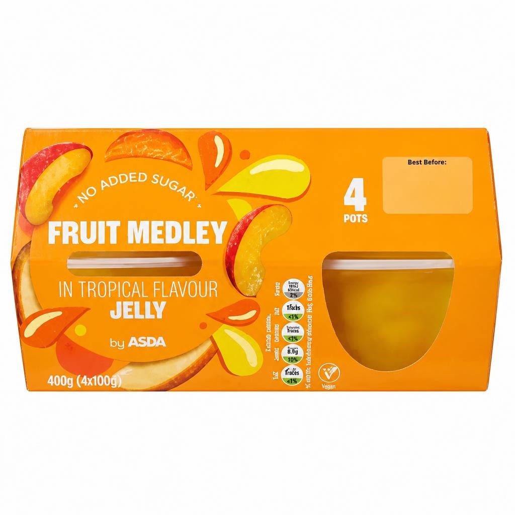ASDA Fruit Medley in Tropical Flavour Jelly 480g (4 x 120g)