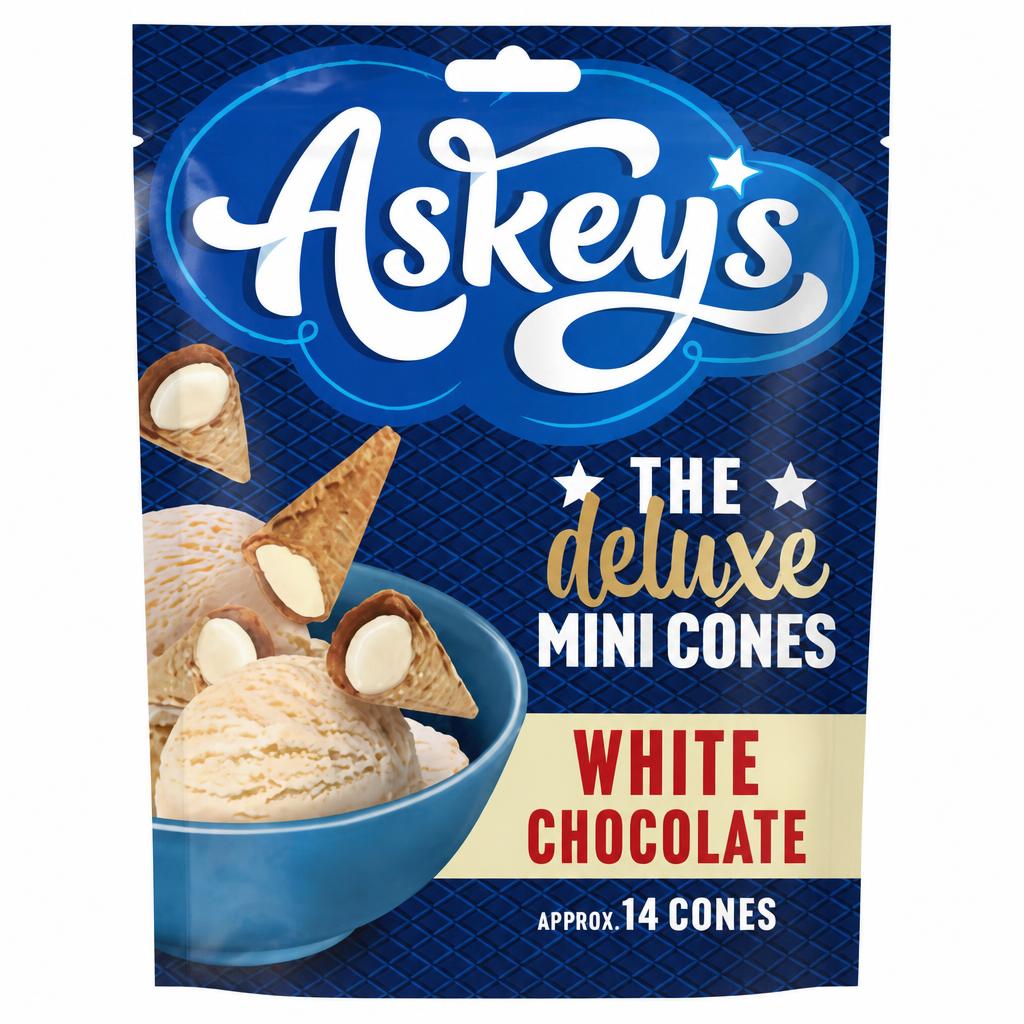 Askey's The Deluxe Mini Cones White Chocolate 70g