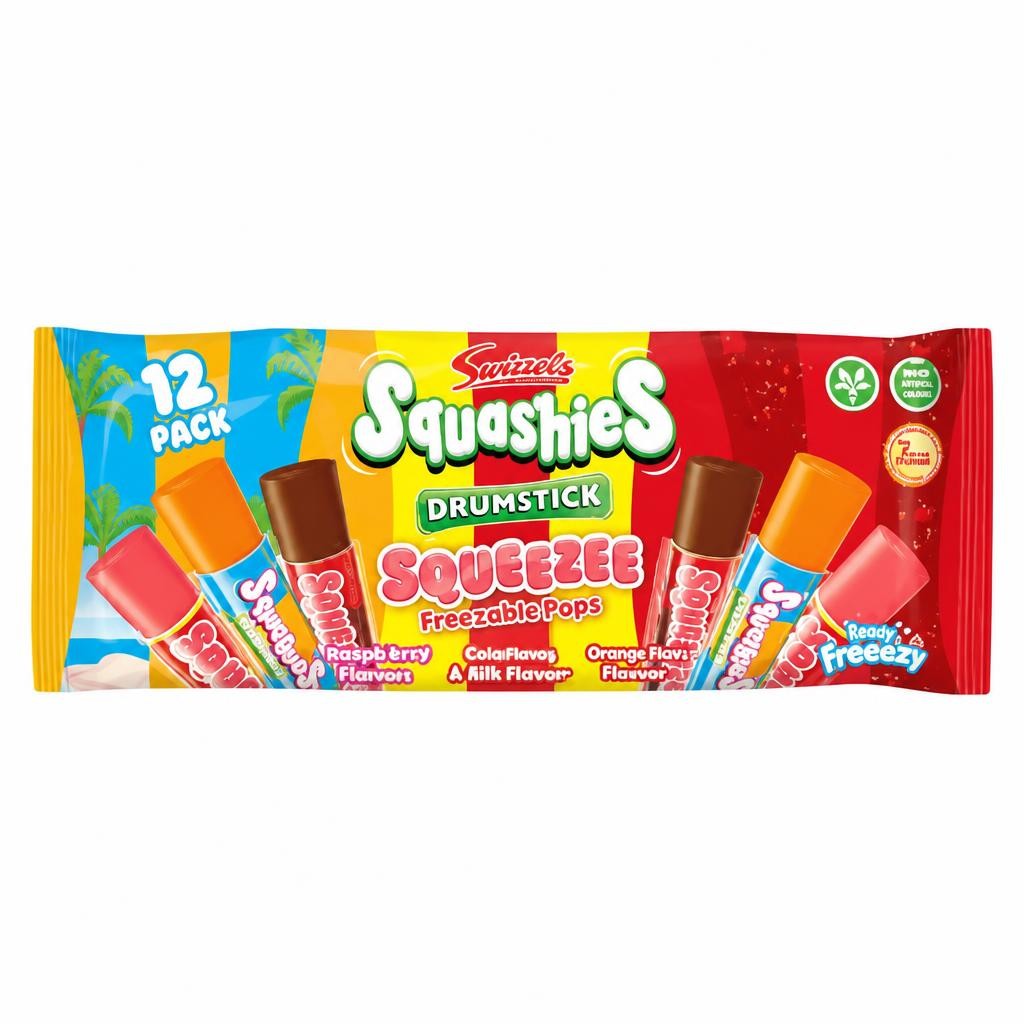 Swizzels Squashies Drumstick Squeezee Freezable Pops 12 x 45ml (540ml)