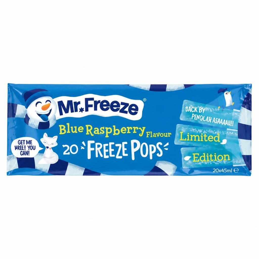 Mr Freeze Limited Edition Blue Raspberry Flavour Freeze Pops 20 x 45ml