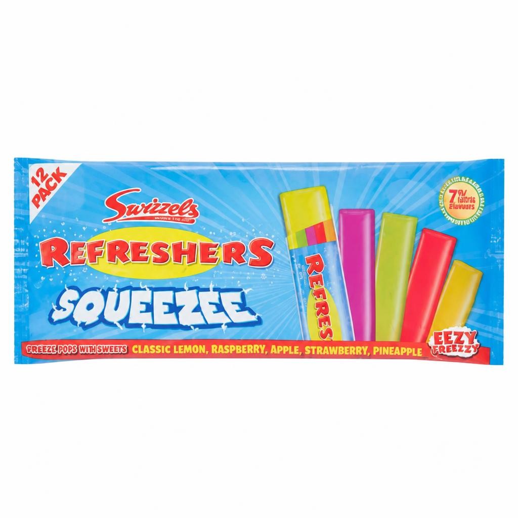Swizzels Refreshers Squeeze Classic Lemon, Raspberry, Apple, Strawberry, Pineapple 12 x 50ml (600ml)