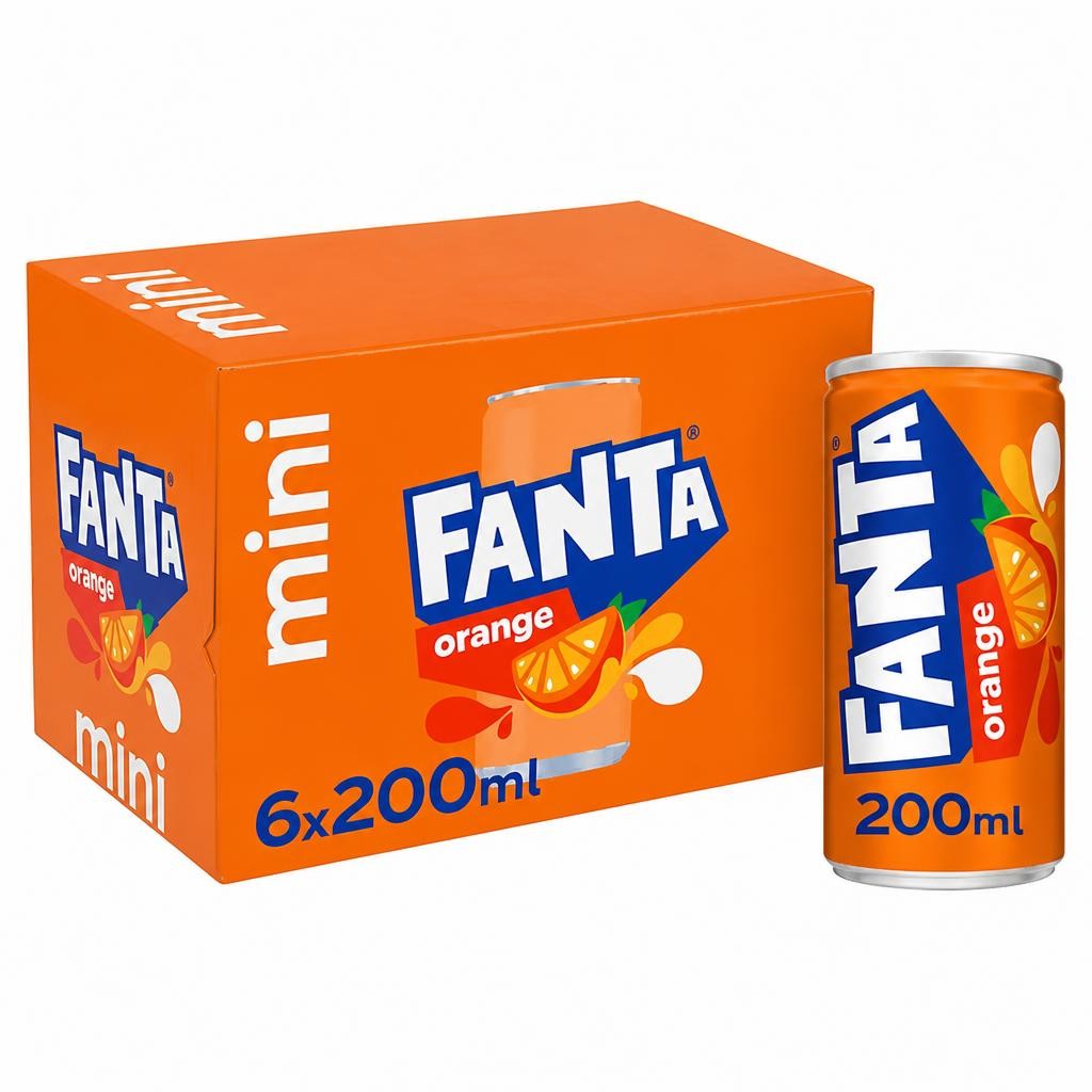 Fanta 6 x 200ml Orange Cans
