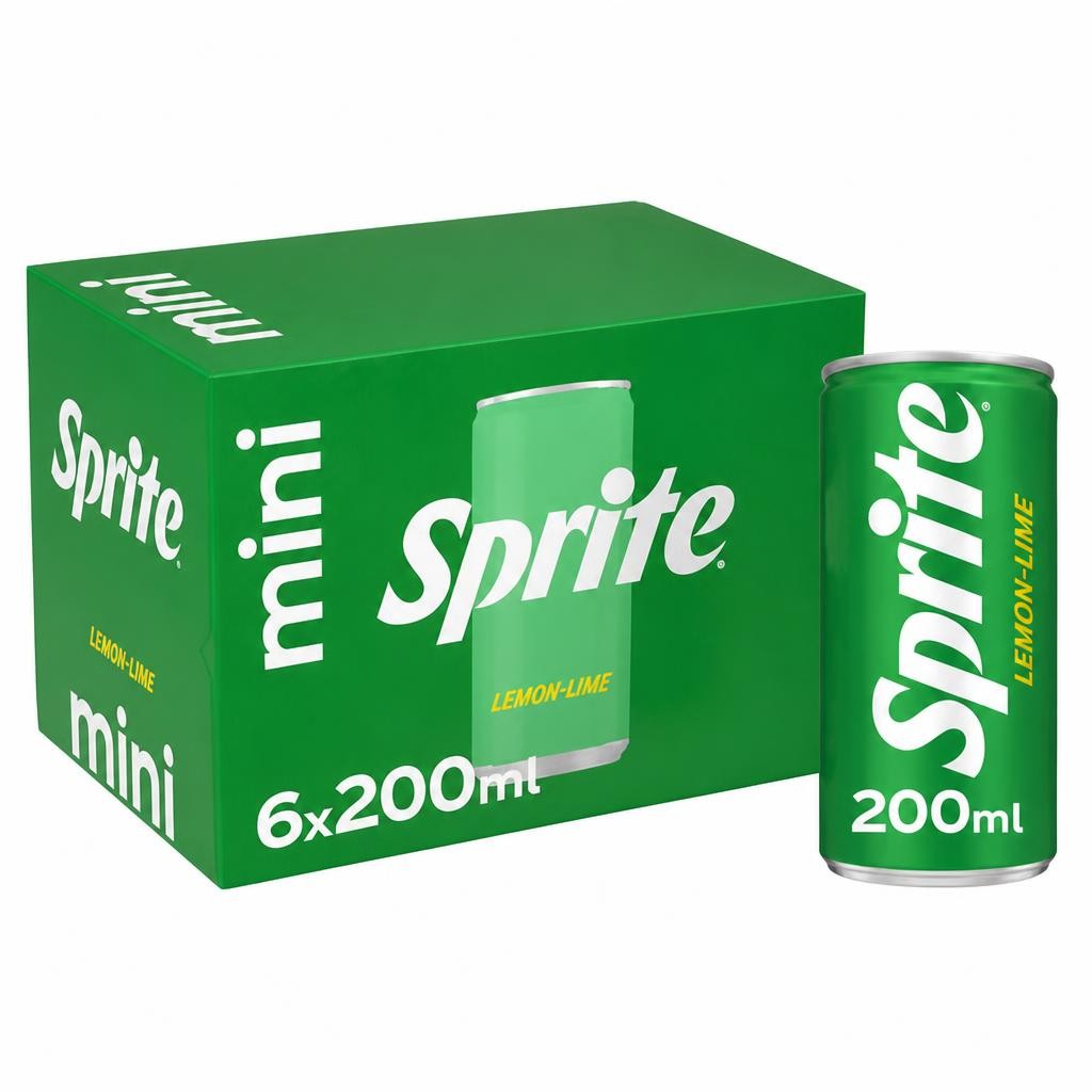 Sprite 6 x 200ml Lemon Lime Cans