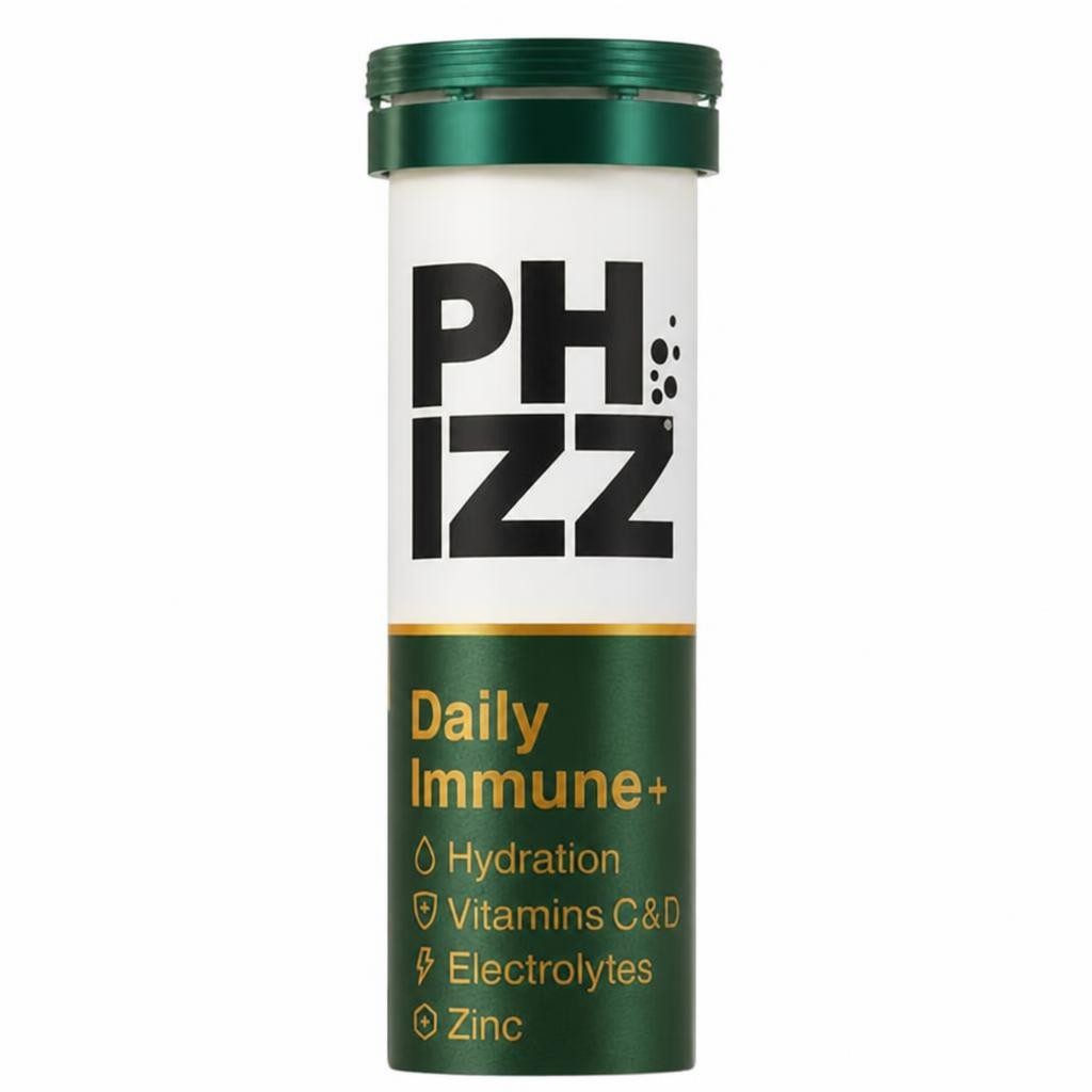Phizz Daily Immune+ 20 x Orange, Hydration, Immunity, Electrolytes & Vitamins Effervescent Tablets