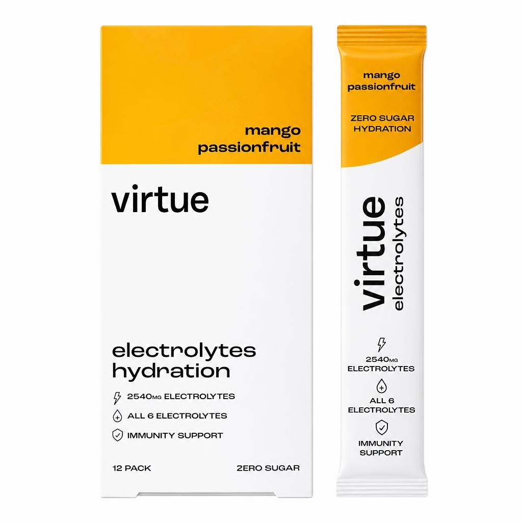 Virtue 12 x 4.5 g  Mango Passionfruit Electrolytes Hydration Sachets