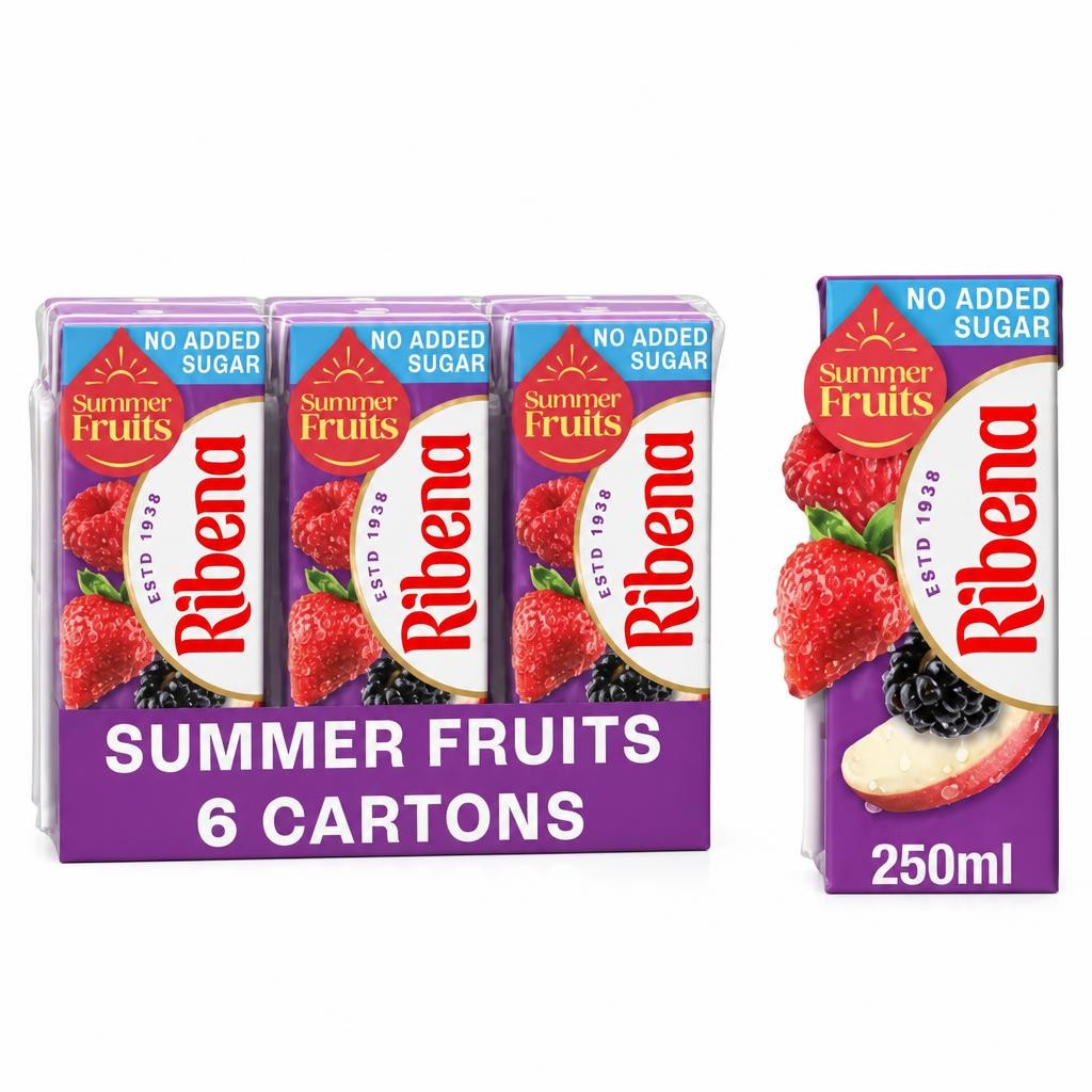 Ribena Summer Fruits No Added SugarJuice Drink Carton  6 x 250ml