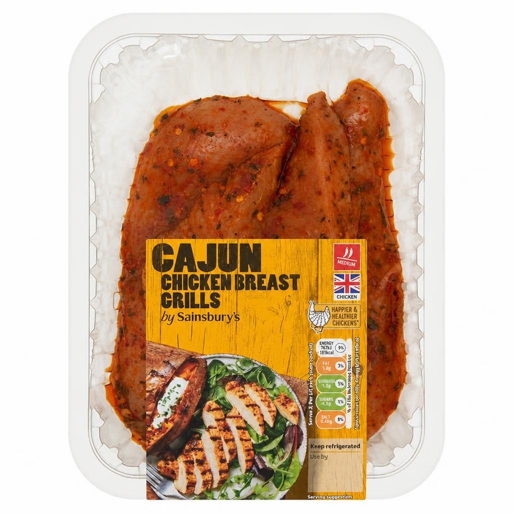 Sainsbury's Cajun British Chicken Breast Grills 330g