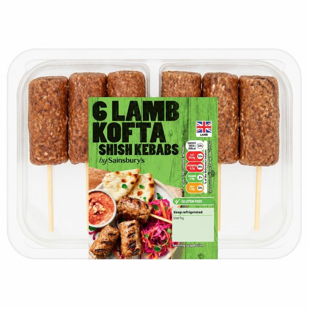 Sainsbury's 6 x Lamb Kofta Shish Kebabs 360g