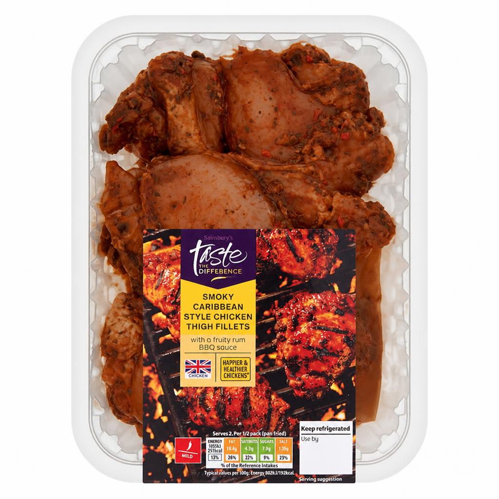 Sainsbury's Smoky Caribbean Style Chicken Thigh Fillets, Taste the Difference 400g