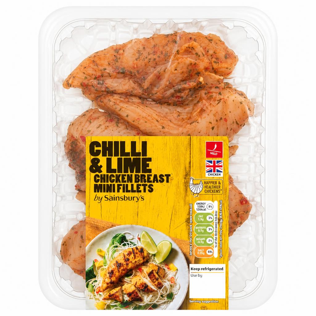 Sainsbury's Chilli & Lime British Chicken Breast Mini Fillets 320g