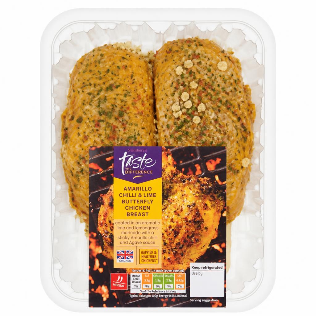 Sainsbury's Amarillo Chilli & Lime Butterfly Chicken Breast, Taste the Difference 535g