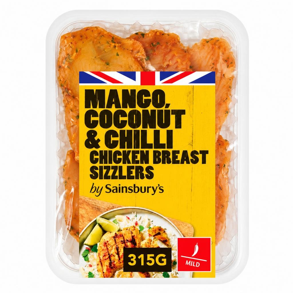 Sainsbury's Mango, Coconut & Chilli Chicken Breast Sizzlers 315g