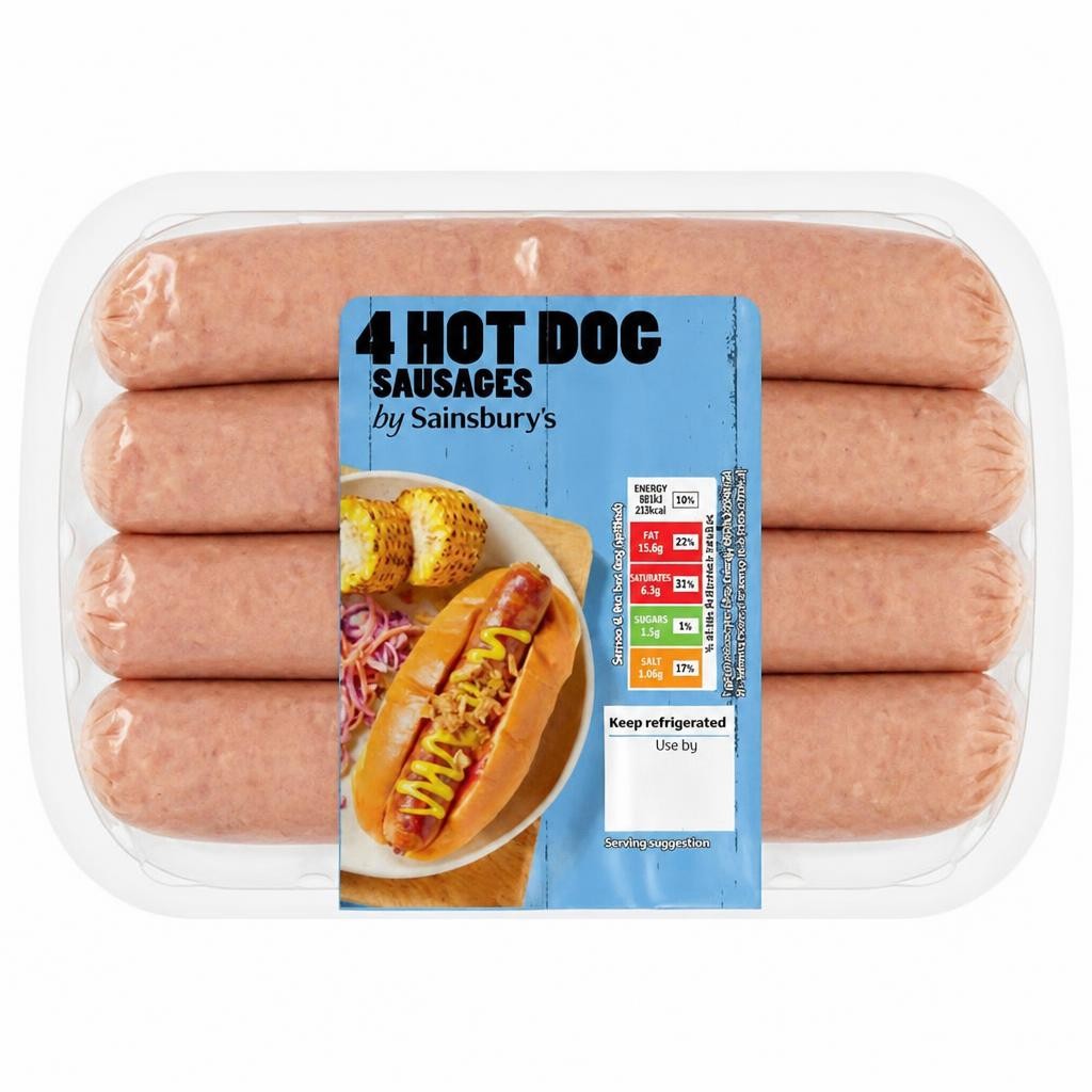 Sainsbury's 4 x Hot Dog Sausages 400g