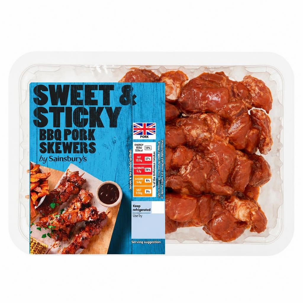Sainsbury's Sweet & Sticky BBQ Pork Skewers 420g