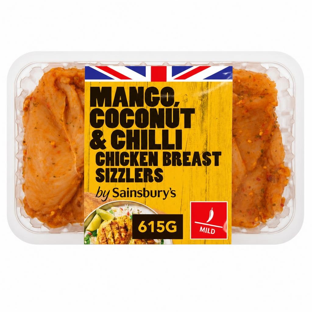 Sainsbury's Mango, Coconut & Chilli Chicken Breast Sizzlers 615g