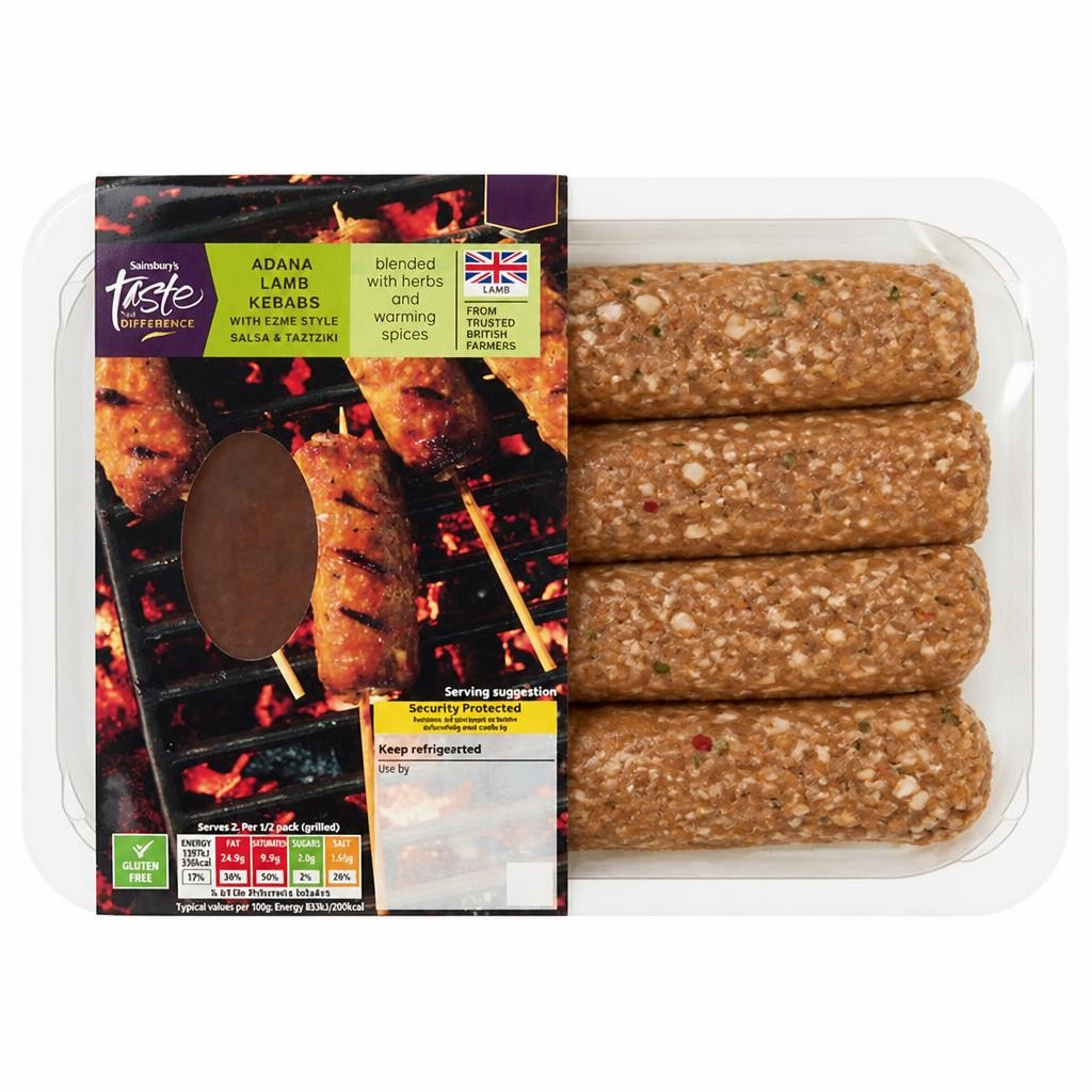 Sainsbury's Taste the Difference Adana Lamb Kebabs 400g