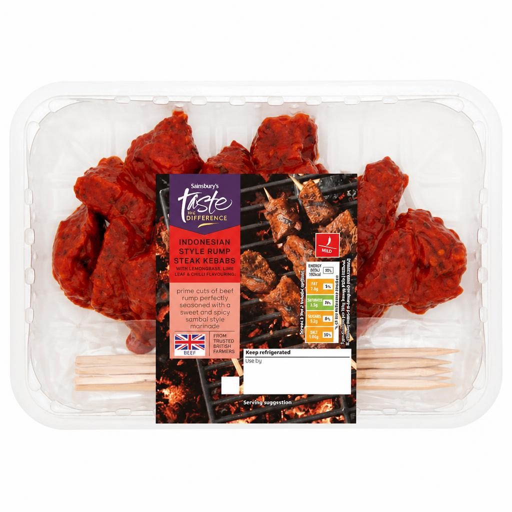 Sainsbury's 315g Indonesian Style Rump Steak Kebabs, Taste the Difference