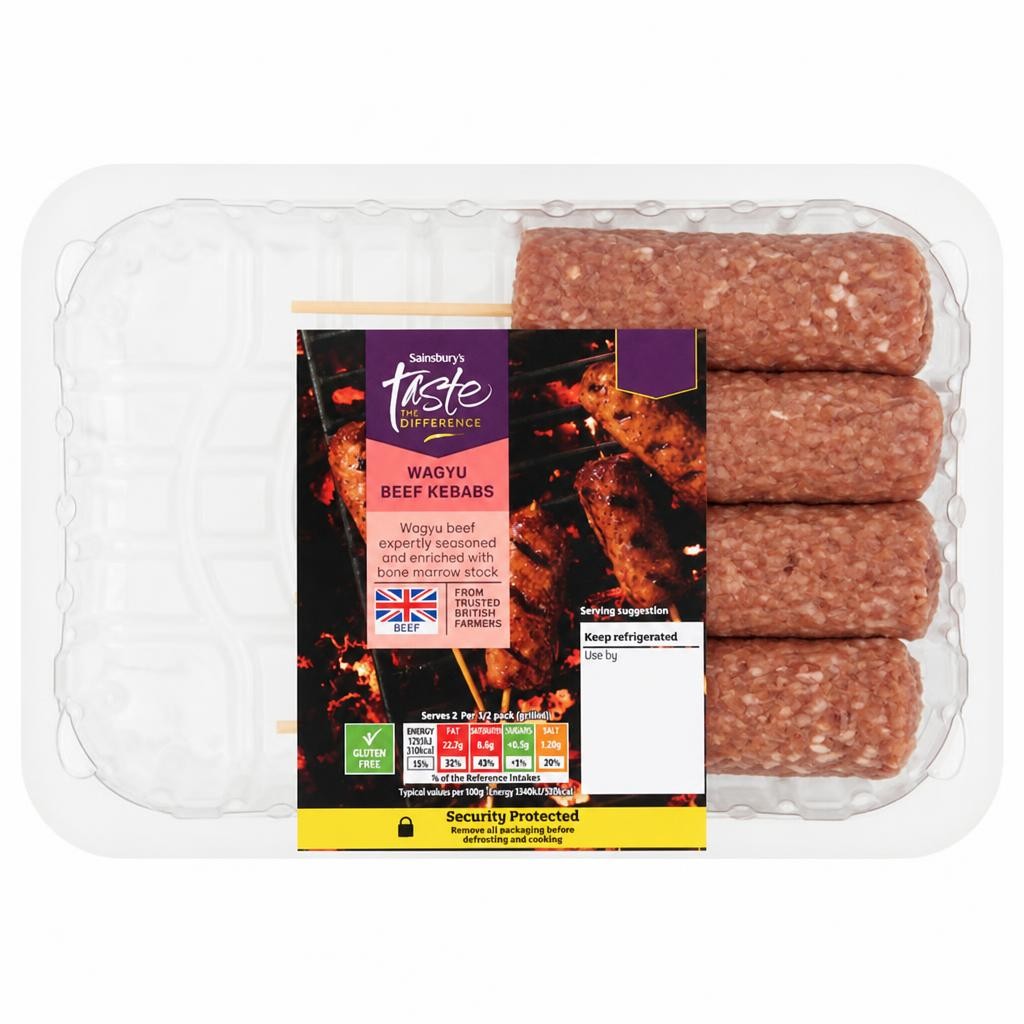 Sainsbury's Taste the Difference Wagyu Beef Kebabs 320g