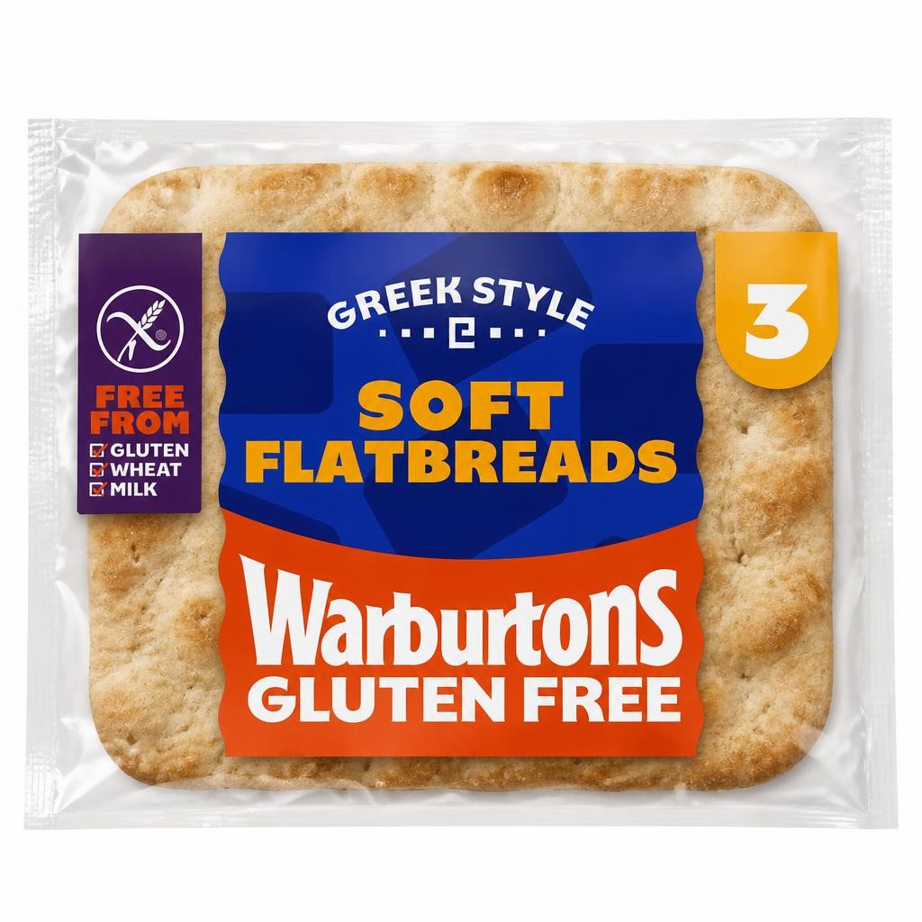 Warburtons Gluten Free 3 Greek Style Soft Flatbreads