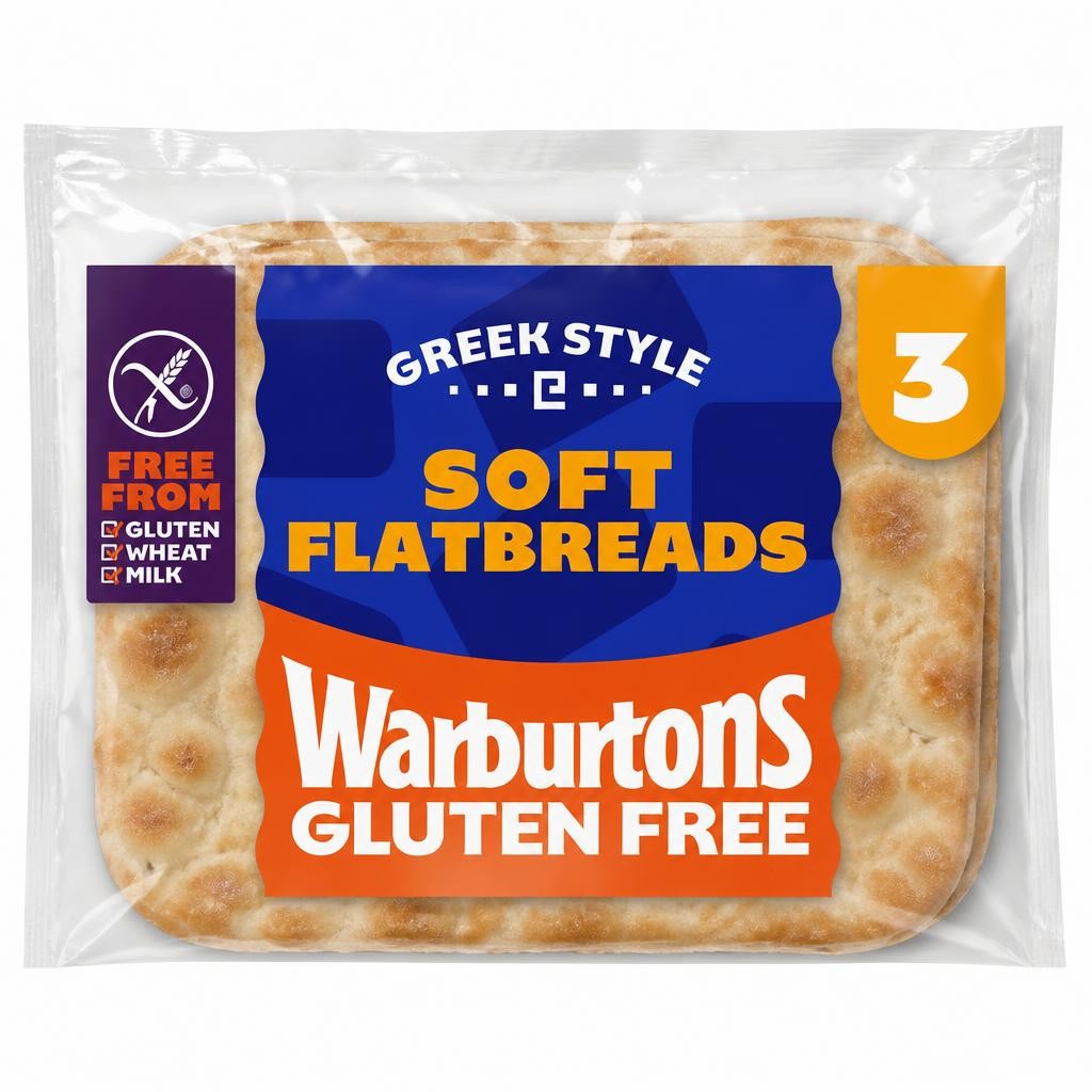 Warburtons Gluten Free 3 Greek Style Soft Flatbreads