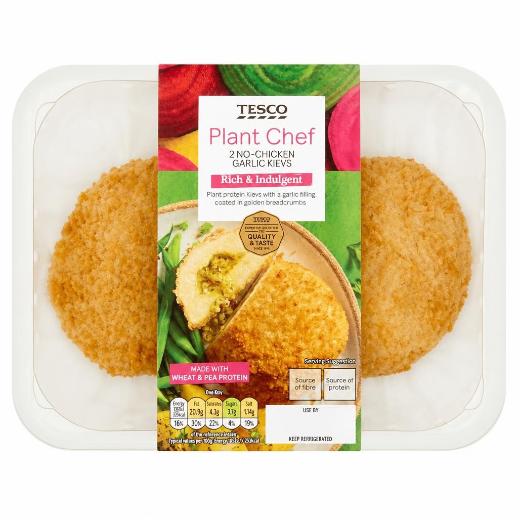 Tesco Plant Chef 2 No-Chicken Garlic Kievs 270G