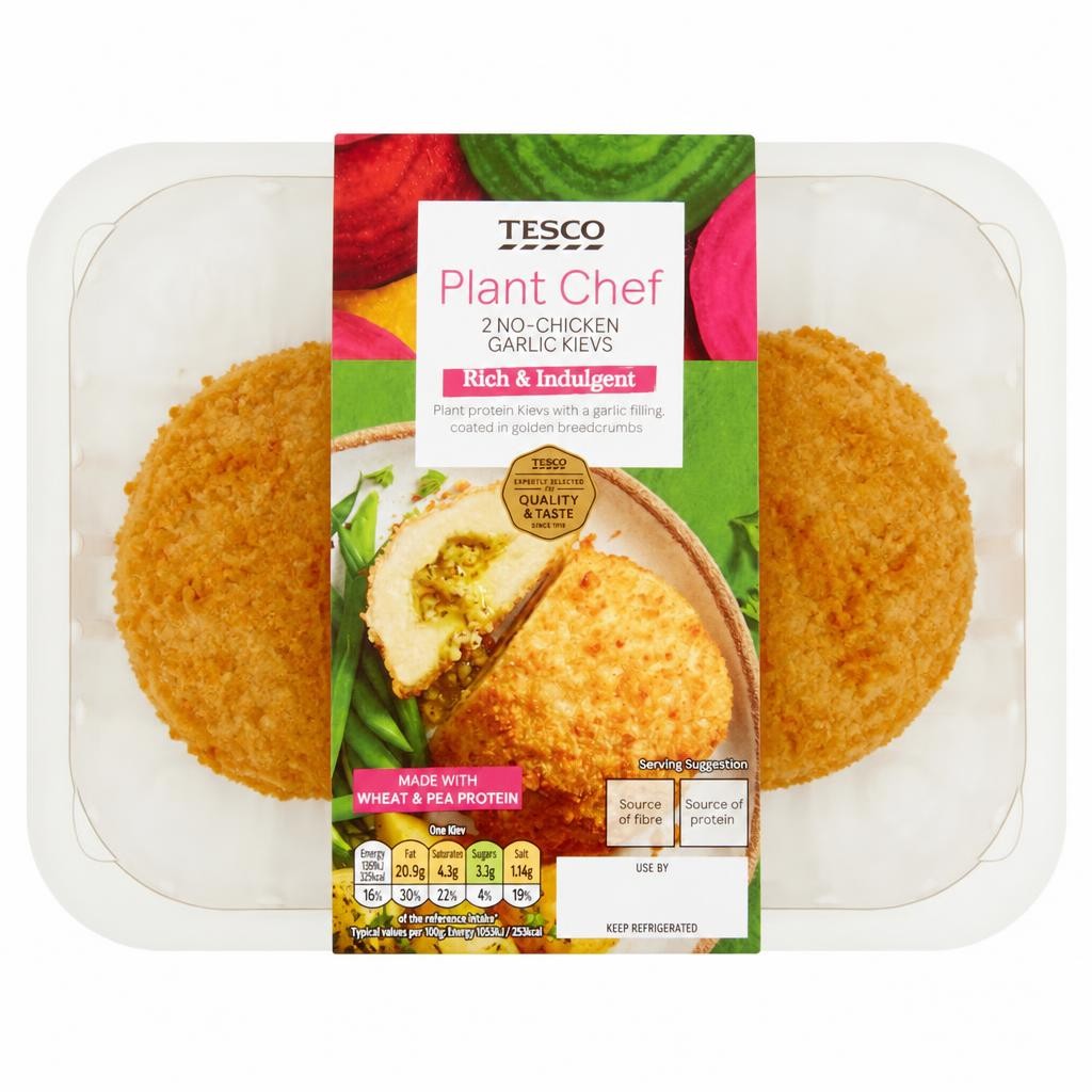 Tesco Plant Chef 2 No-Chicken Garlic Kievs 270G