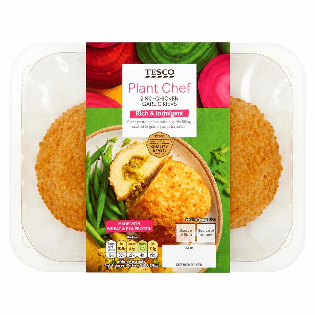 Tesco Plant Chef 2 No-Chicken Garlic Kievs 270G