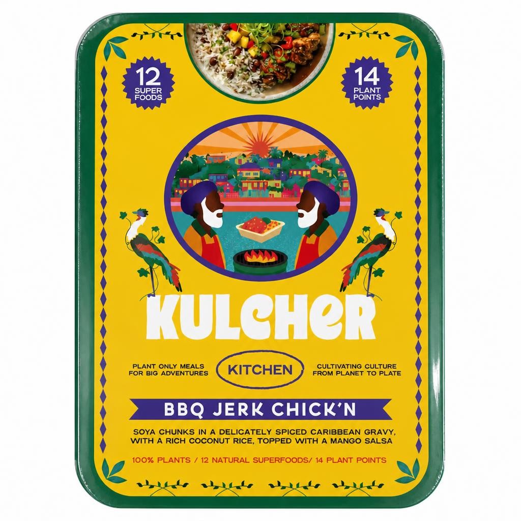 Kulcher Kitchen BBQ Jerk Chick’n with Coconut Rice and Mango Salsa 360g