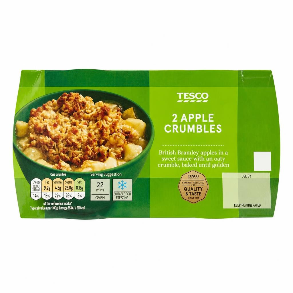 Tesco 2 Apple Crumbles 270g