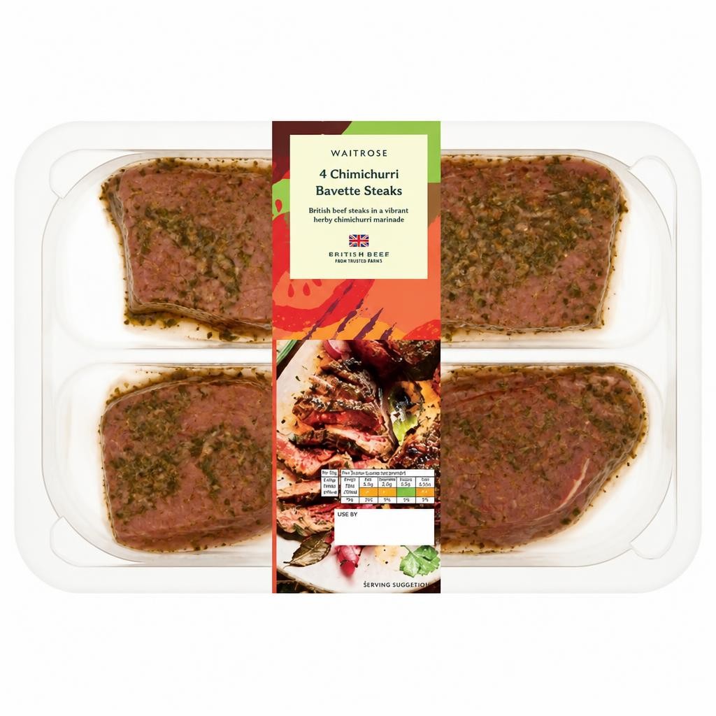 Waitrose Summer 4 Chimichurri Beef Bavette Steaks
