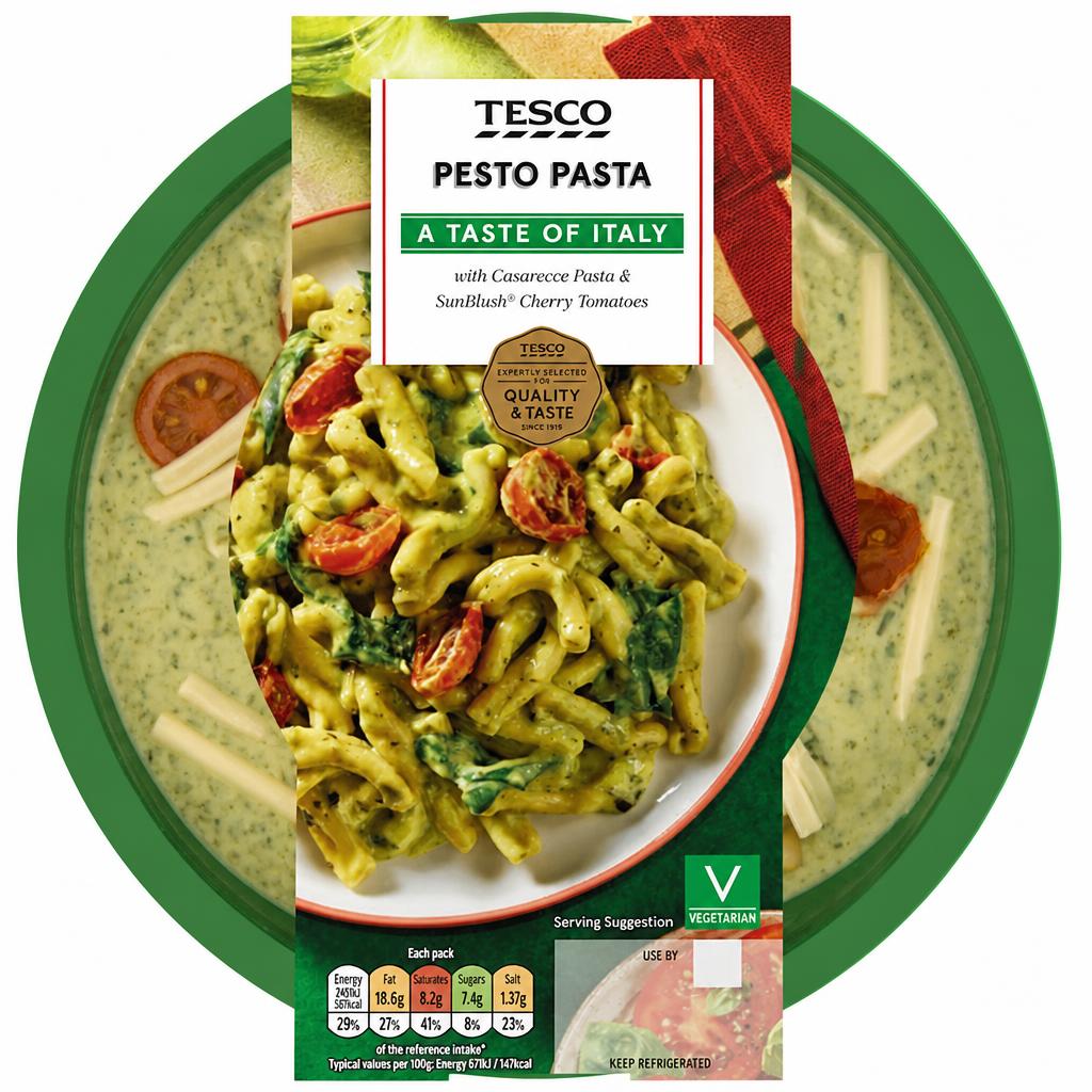 Tesco Pesto Pasta with Casarecce Pasta & SunBlush Cherry Tomatoes 400g