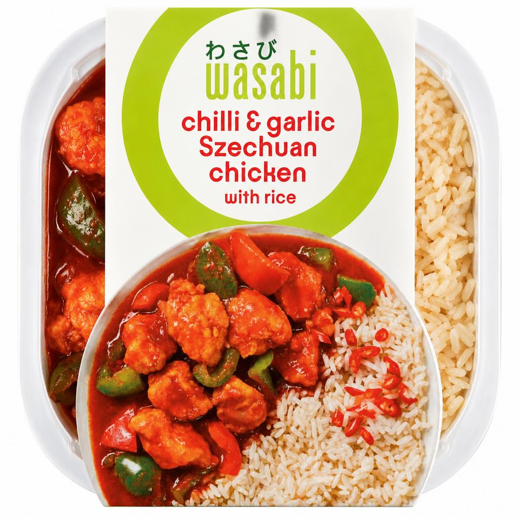 Wasabi Chilli & Garlic Szechuan Chicken with Rice 400g