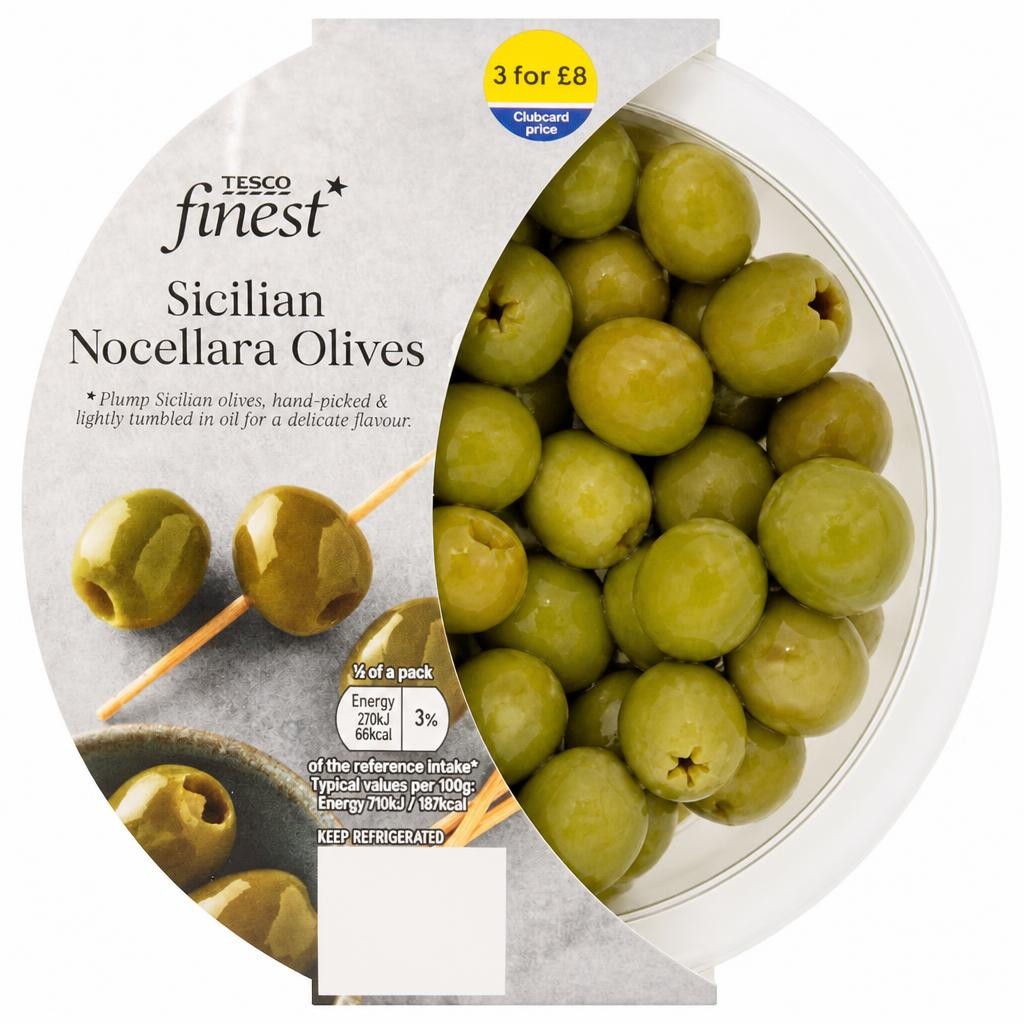 Tesco Finest Sicilian Nocellara Olives 140g