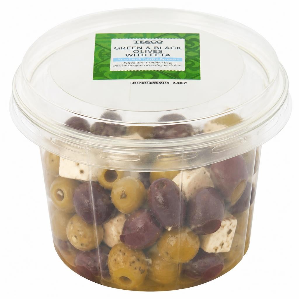 Tesco Green & Black Olives with Feta 300g